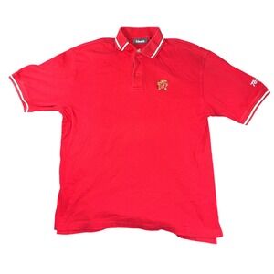 Maryland Terrapins Shirt Mens Large Red NCAA College Polo Terps Embroidered